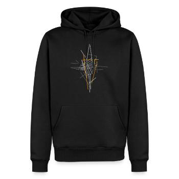 abstrait - Sweat à capuche Premium bio Homme - noir - Devant - Nico (187cm)