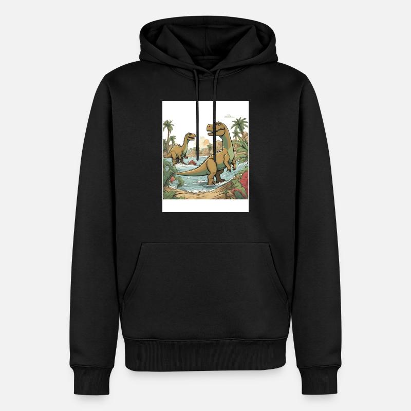 Aventure de dinosaures - Sweat à capuche Premium bio Homme - noir
