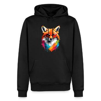Red Fox - Men’s Premium Organic Hoodie - black - Front - Nico (187cm)