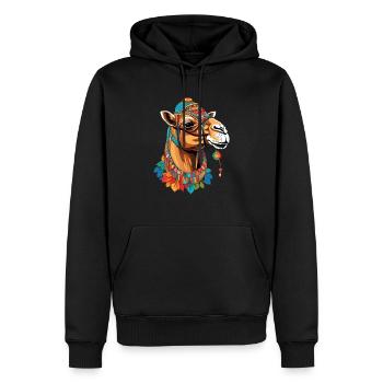 Camel - Men’s Premium Organic Hoodie - black - Front - Nico (187cm)