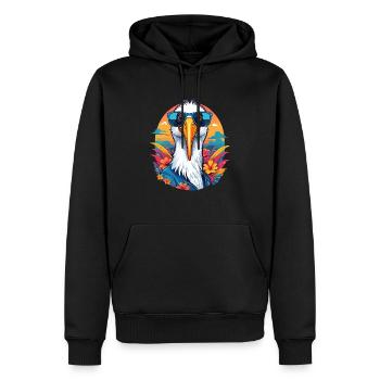 Cigogne - Sweat à capuche Premium bio Homme - noir - Devant - Nico (187cm)