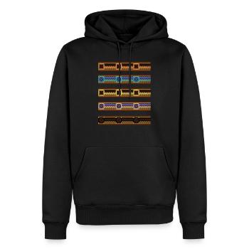 Motifs africains - Sweat à capuche Premium bio Homme - noir - Devant - Nico (187cm)