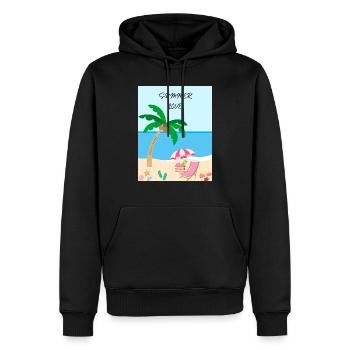Summer Love - Männer Premium Bio Hoodie - Schwarz - Vorne - Nico (187cm)