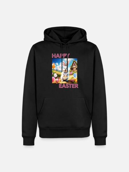 Frohe Ostern - Männer Premium Bio Hoodie - Schwarz