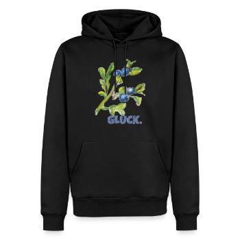heidelbeere glück - Männer Premium Bio Hoodie - Schwarz - Vorne - Nico (187cm)
