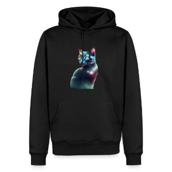 Fantastische Katze - Männer Premium Bio Hoodie - Schwarz - Vorne - Nico (187cm)