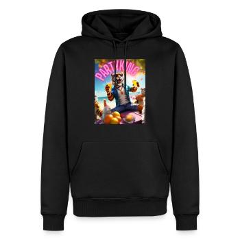 Partyking - Männer Premium Bio Hoodie - Schwarz - Vorne - Nico (187cm)