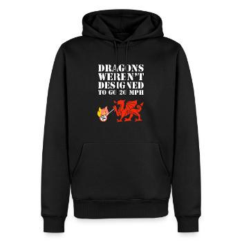 Anti Wales speed limit - no to 20! - Men’s Premium Organic Hoodie - black - Front - Nico (187cm)