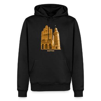 Meppen Rathaus Emsland Ems Niedersachsen - Männer Premium Bio Hoodie - Schwarz - Vorne - Nico (187cm)