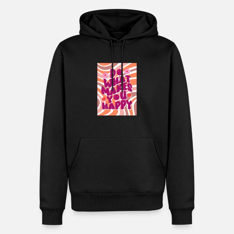 makes you happy - Sweat à capuche Premium bio Homme - noir