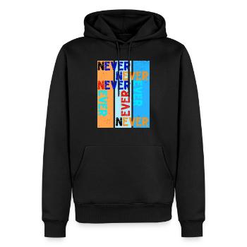 jamais jamais - Sweat à capuche Premium bio Homme - noir - Devant - Nico (187cm)
