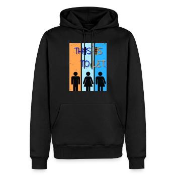 C’est TOiLET - Sweat à capuche Premium bio Homme - noir - Devant - Nico (187cm)