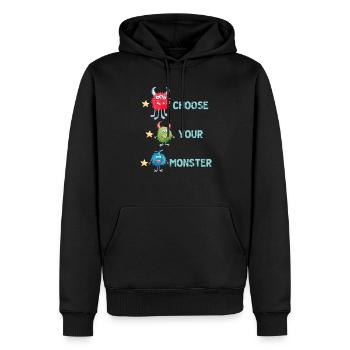 Choisissez votre monstre - Sweat à capuche Premium bio Homme - noir - Devant - Nico (187cm)