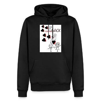Revenez à moi. Revenez à moi. - Sweat à capuche Premium bio Homme - noir - Devant - Nico (187cm)