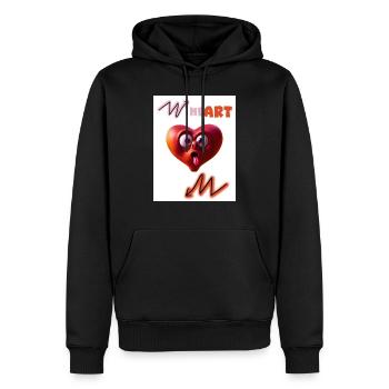 Cœur. Il art. On. - Sweat à capuche Premium bio Homme - noir - Devant - Nico (187cm)