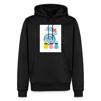 Abattu à 10. Intense et précis. - Sweat à capuche Premium bio Homme - noir - Devant - Nico (187cm)