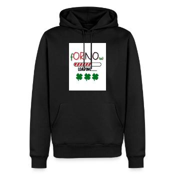 Erst einmal. Ja oder nein. Glück. - Männer Premium Bio Hoodie - Schwarz - Vorne - Nico (187cm)