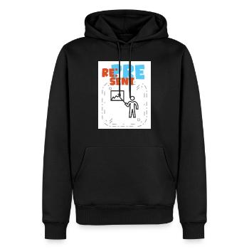 Darstellen. Zeigen Sie sich von Ihrer guten Seite. - Männer Premium Bio Hoodie - Schwarz - Vorne - Nico (187cm)