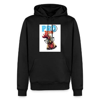 Protein. Protein. Huhn. Geflügel. - Männer Premium Bio Hoodie - Schwarz - Vorne - Nico (187cm)