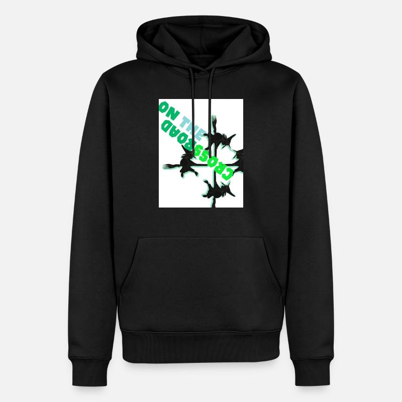 Am Scheideweg. Am Scheideweg. - Männer Premium Bio Hoodie - Schwarz