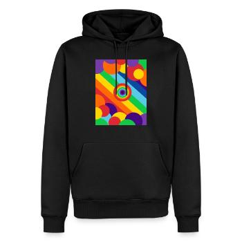 Rainbow Colours and Balls (Positive designs) - Men’s Premium Organic Hoodie - black - Front - Nico (187cm)