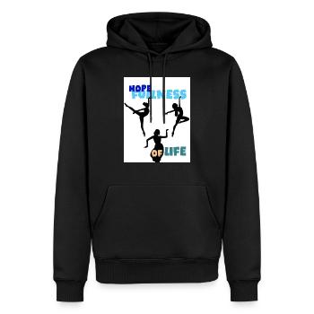 Hoffnung auf das Leben. Die Hoffnung auf Leben. - Männer Premium Bio Hoodie - Schwarz - Vorne - Nico (187cm)