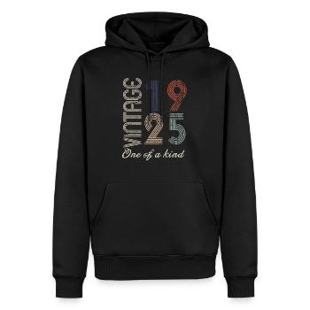 99. Geburtstag 1925 - Vintage-Retro-Geschenkidee - Männer Premium Bio Hoodie - Schwarz - Vorne - Nico (187cm)