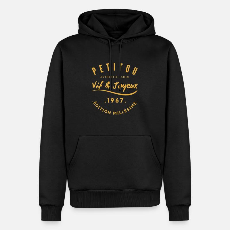 "Petitou 1967" - Sweat à capuche Premium bio Homme - noir