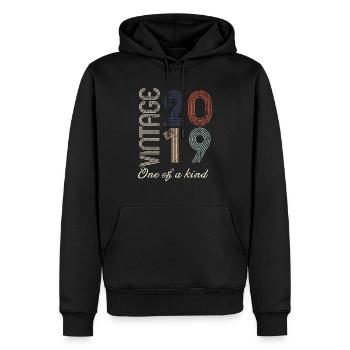 5th Anniversary 2019 - Vintage Retro Gift Idea - Men’s Premium Organic Hoodie - black - Front - Nico (187cm)