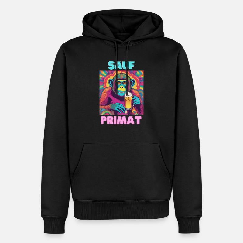 Boire du primate - Sweat à capuche Premium bio Homme - noir