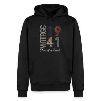83. Geburtstag 1941 - Vintage Retro Geschenkidee - Männer Premium Bio Hoodie - Schwarz - Vorne - Nico (187cm)