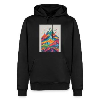 Berge bunt - Männer Premium Bio Hoodie - Schwarz - Vorne - Nico (187cm)
