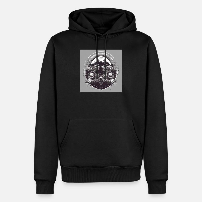 Noir Blanc Punk - Sweat à capuche Premium bio Homme - noir
