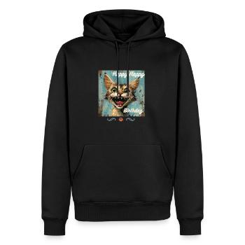 Crazy Cat Happy Birthday Chaotic Cat Trend - Men’s Premium Organic Hoodie - black - Front - Nico (187cm)