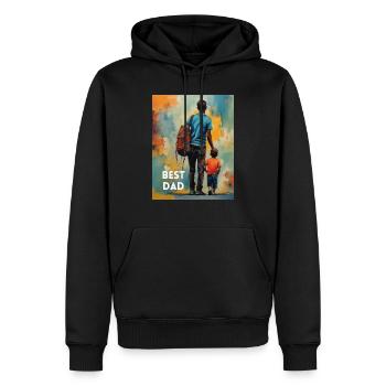 Best Dad , best Father t-shirt, gift for Father - Männer Premium Bio Hoodie - Schwarz - Vorne - Nico (187cm)