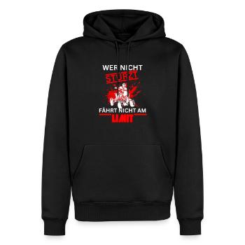 Wer nicht stürzt fährt nicht am Limit - Quad - Männer Premium Bio Hoodie - Schwarz - Vorne - Nico (187cm)