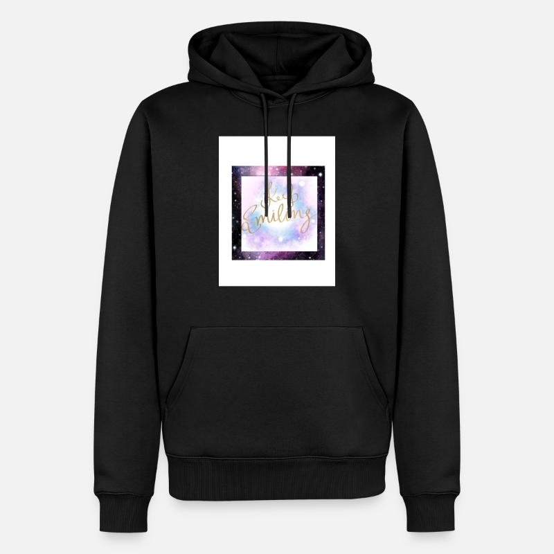 Keep Smiling - Männer Premium Bio Hoodie - Schwarz