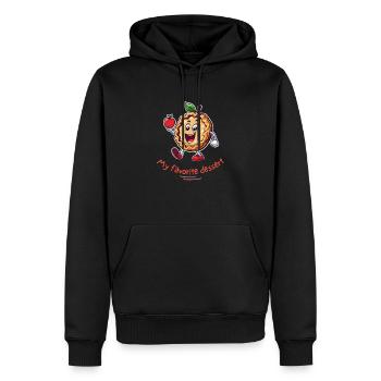 Dessert fourré en forme de tarte aux pommes - Sweat à capuche Premium bio Homme - noir - Devant - Nico (187cm)