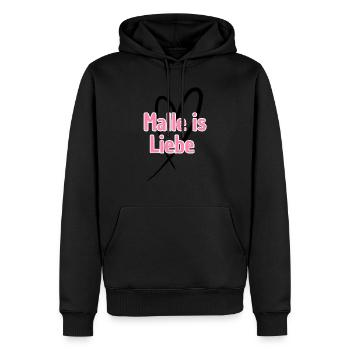Malle ist Liebe Herz - Männer Premium Bio Hoodie - Schwarz - Vorne - Nico (187cm)