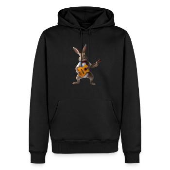 Rabbit Gitarre - Männer Premium Bio Hoodie - Schwarz - Vorne - Nico (187cm)