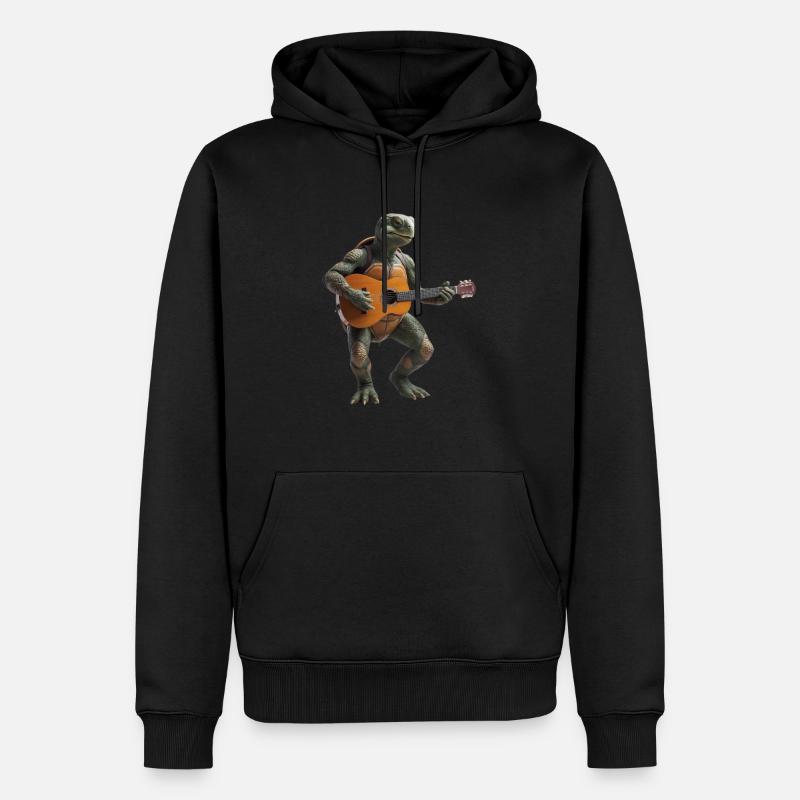 Tortue gitare - Sweat à capuche Premium bio Homme - noir