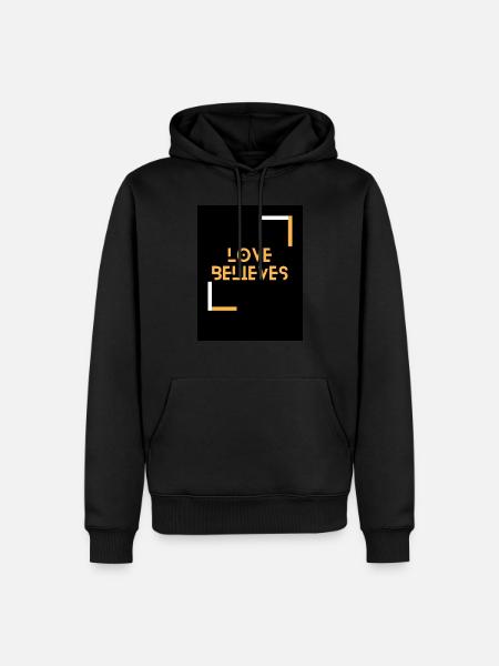 Love believes - Sweat à capuche Premium bio Homme - noir