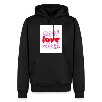 Self love club - Sweat à capuche Premium bio Homme - noir - Devant - Nico (187cm)