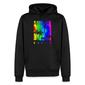 Sommer Illustration Sommer Blumenkunst Blume Meer - Männer Premium Bio Hoodie - Schwarz - Vorne - Nico (187cm)