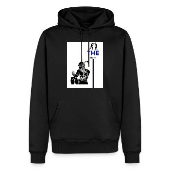 LE COMBAT - Sweat à capuche Premium bio Homme - noir - Devant - Nico (187cm)