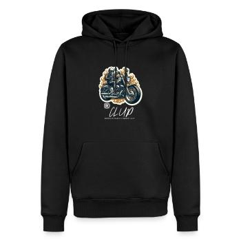 Couvercle de moto - Sweat à capuche Premium bio Homme - noir - Devant - Nico (187cm)