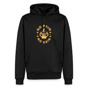 Ohne Fleiß kein Preis - Männer Premium Bio Hoodie - Schwarz - Vorne - Nico (187cm)