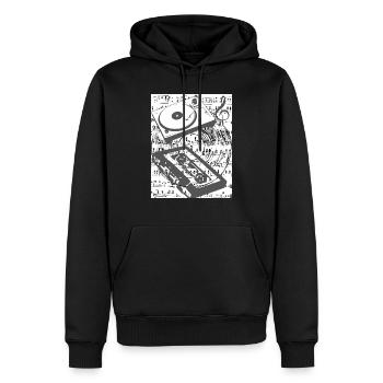 Liebe Zur Musik DJ Pult - Männer Premium Bio Hoodie - Schwarz - Vorne - Nico (187cm)