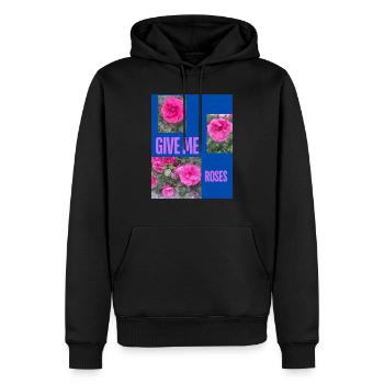 GIVE ME ROSES - Sweat à capuche Premium bio Homme - noir - Devant - Nico (187cm)
