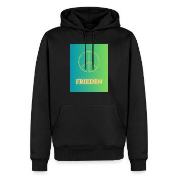 Frieden - Männer Premium Bio Hoodie - Schwarz - Vorne - Nico (187cm)